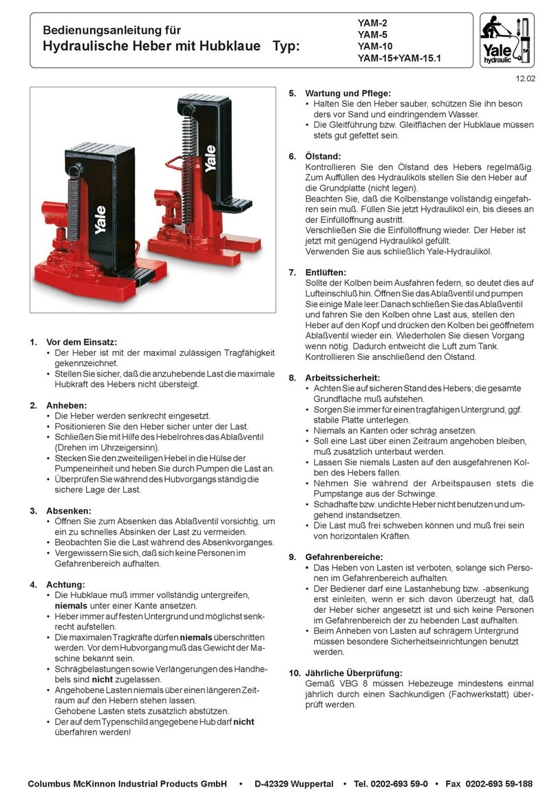 Yale YAM-5 operating manual