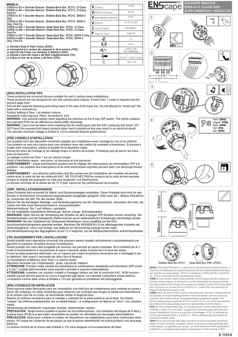 KAC ENScape CWSS S3 Series Installation tips KAC ENScape CWSS S3 Series Installation tips
