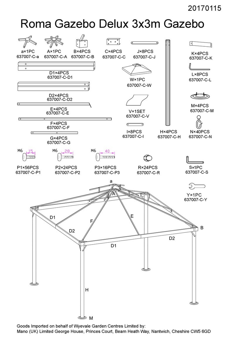 Wyevale Garden Centres Roma Gazebo Delux manual