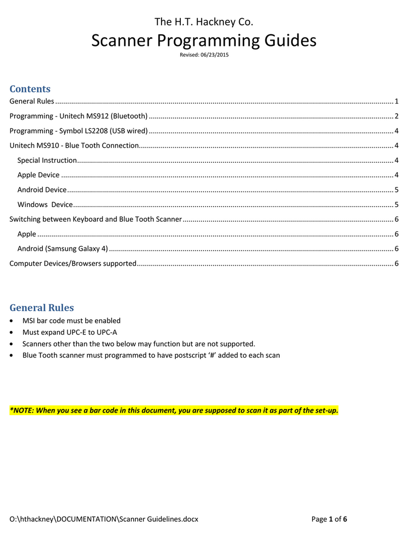 Unitech MS912 Operating instructions