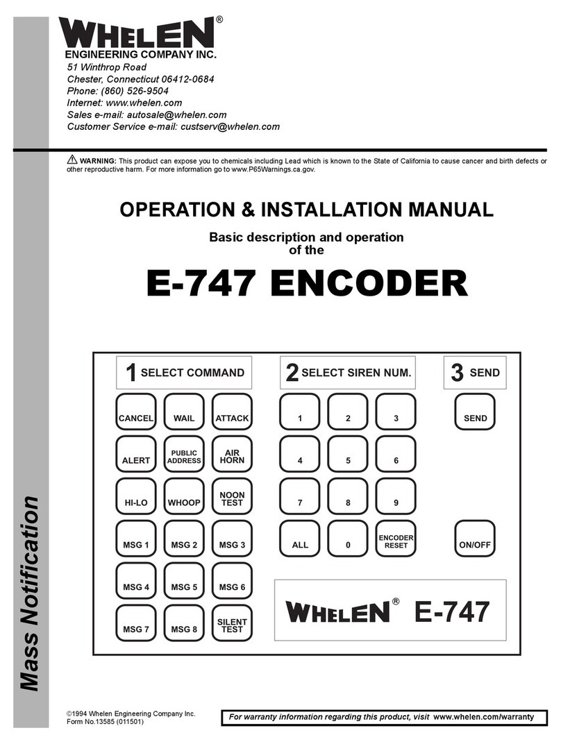 Whelen Engineering Company E-747 User manual