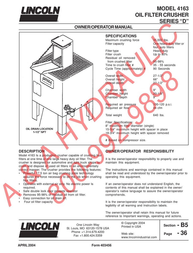 Lincoln D Series Owner's/operator's manual