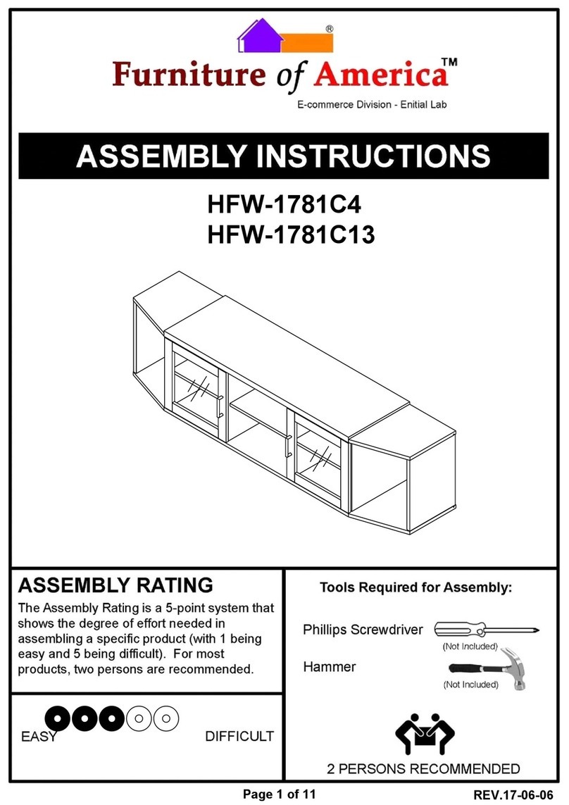 Furniture of America HFW-1781C4 Assembly instructions