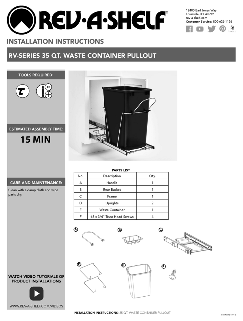 Rev-A-Shelf RV 35 QT Series User manual