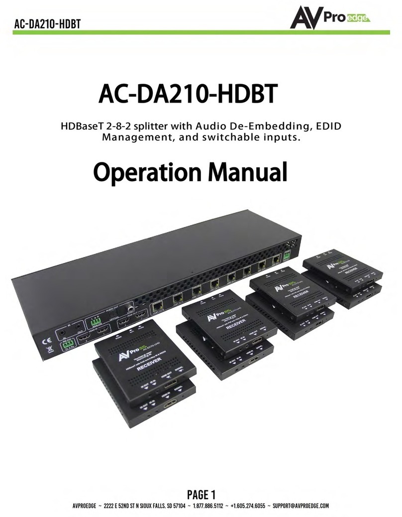 AVPro Edge AC-DA210-HDBT Operation manual
