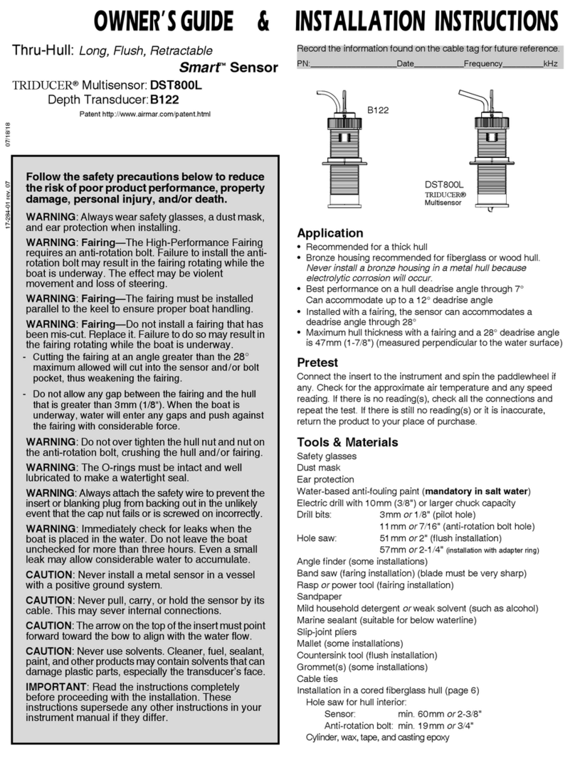 Airmar TRIDUCER DST800L Owner's guide & installation instructions