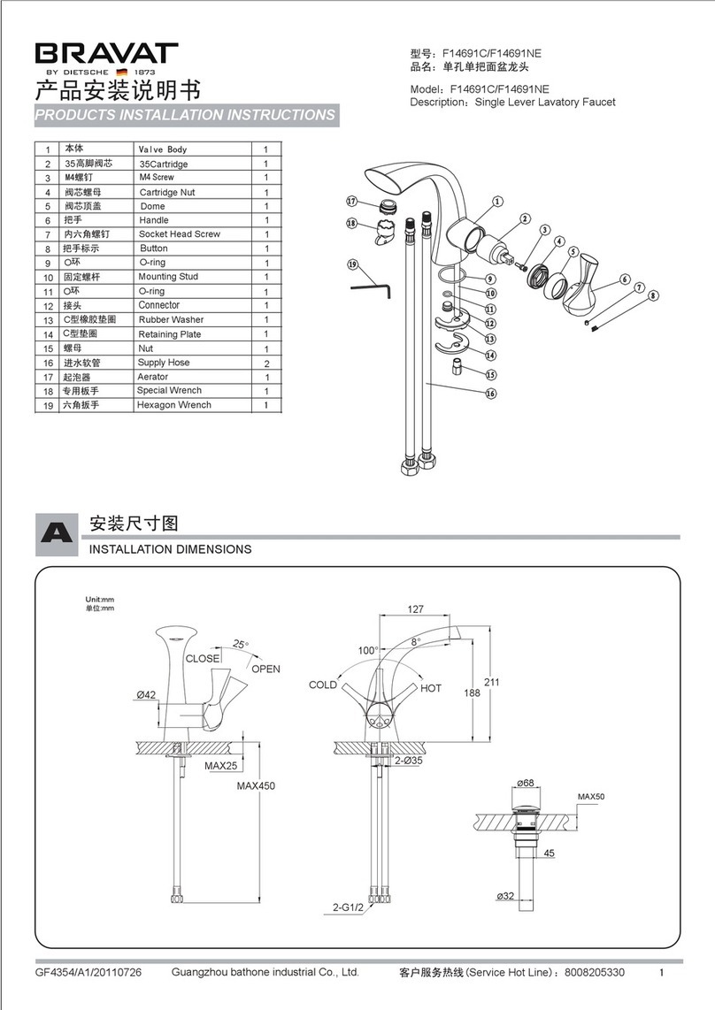 Bravat F14691C Products Installation Instructions