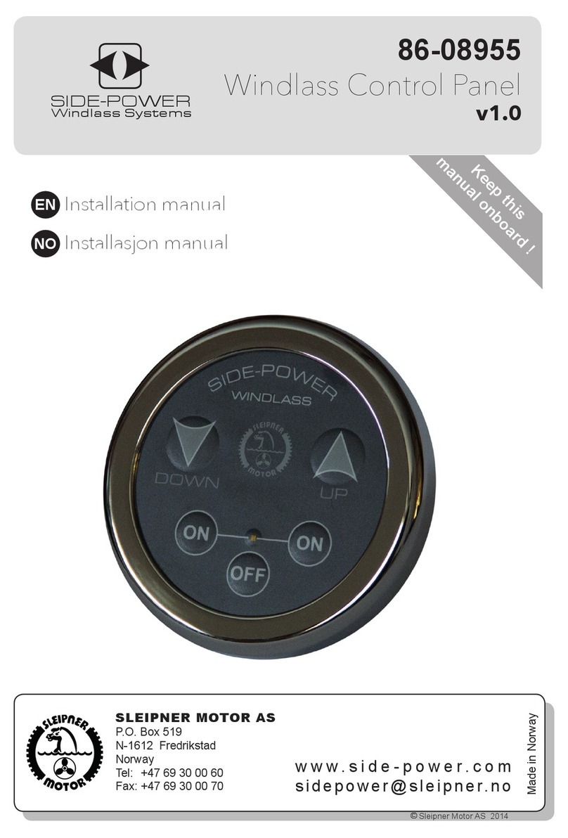 SLEIPNER MOTOR AS SIDE-POWER 86-08955 User manual