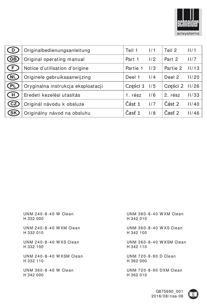 Schneider Airsystems UNM 240-8-40 W Clean Installation instructions Schneider Airsystems UNM 240-8-40 W Clean Installation instructions