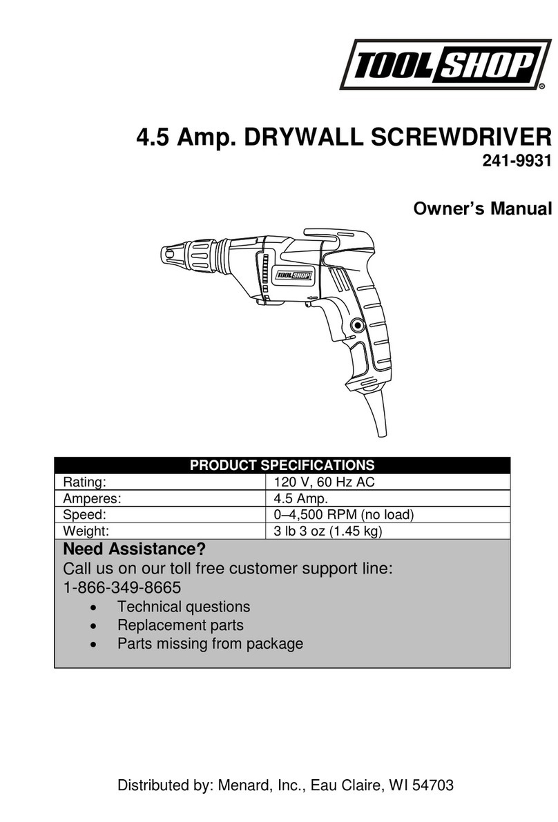 Toolshop 241-9931 owner's manual