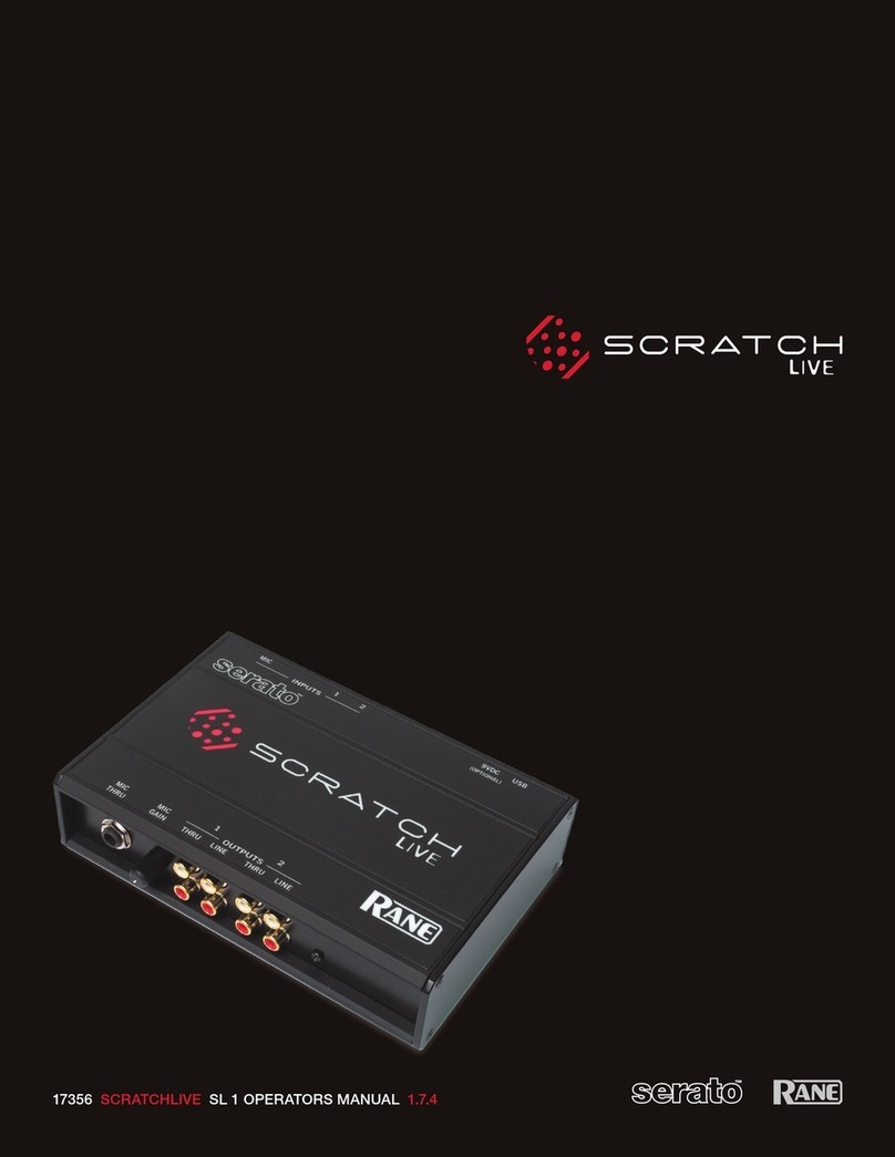 Rane Scratch Live SL 1 Operator's manual
