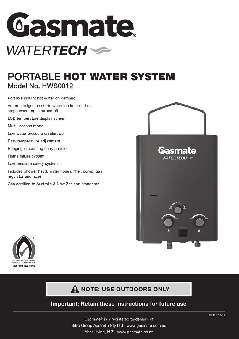 Sitro Group Gasmate Watertech HWS0012 instructions