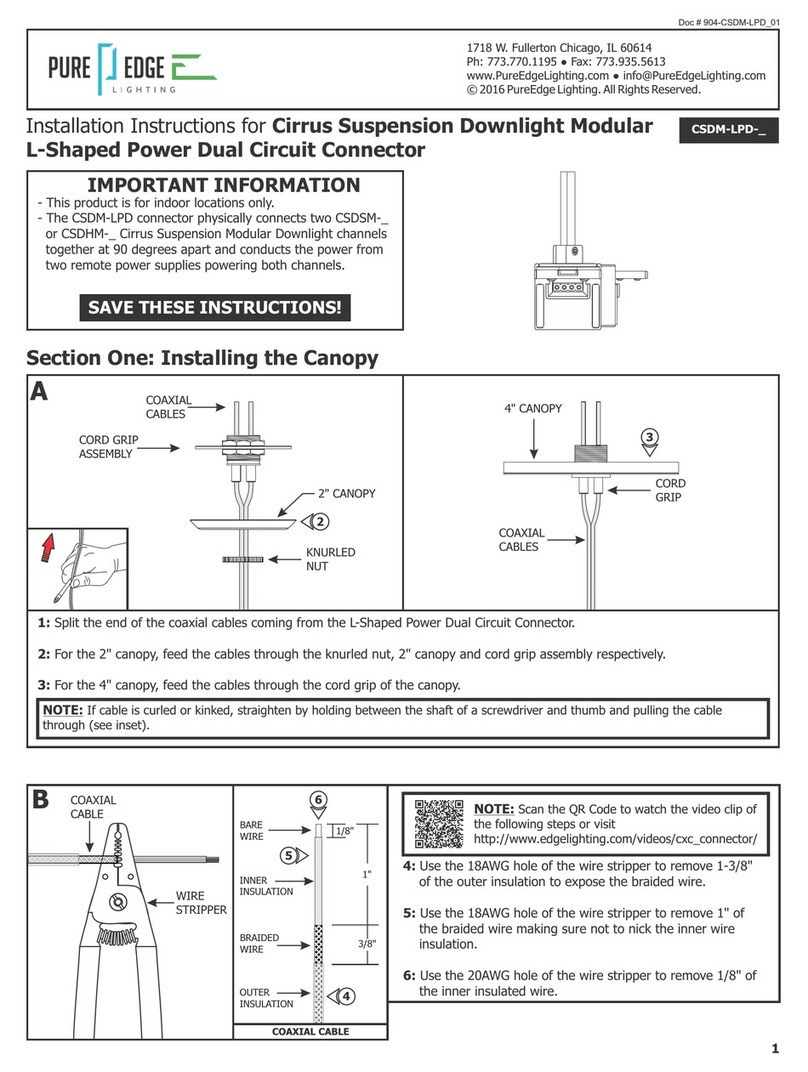 PureEdge Lighting Cirrus Suspension Downlight Modular CSDM-LPD... installation instructions