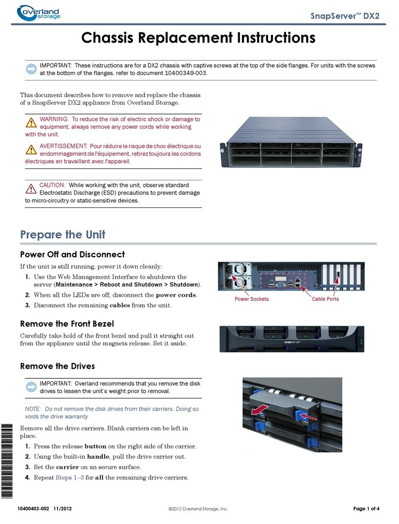 Overland Storage SnapServer DX2 Replacement instructions