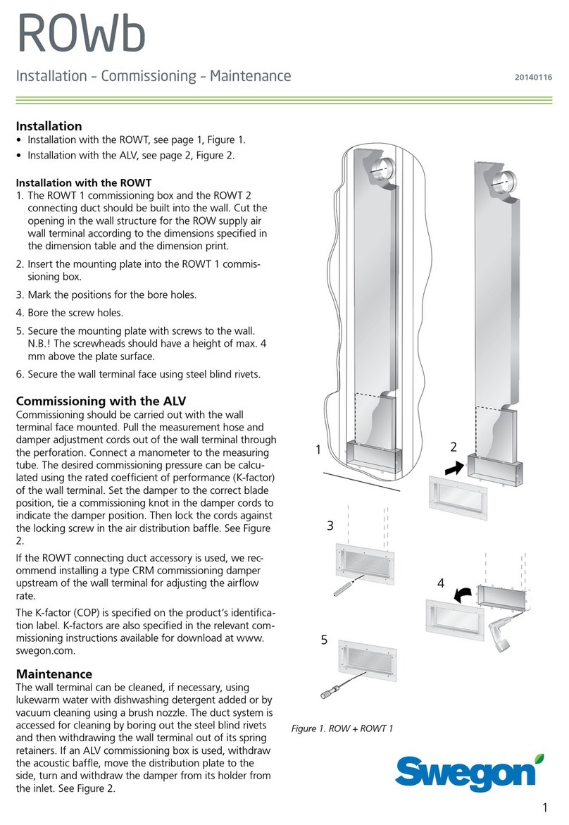 Swegon ROWb Installation, commissioning maintenance Swegon ROWb Installation, commissioning maintenance