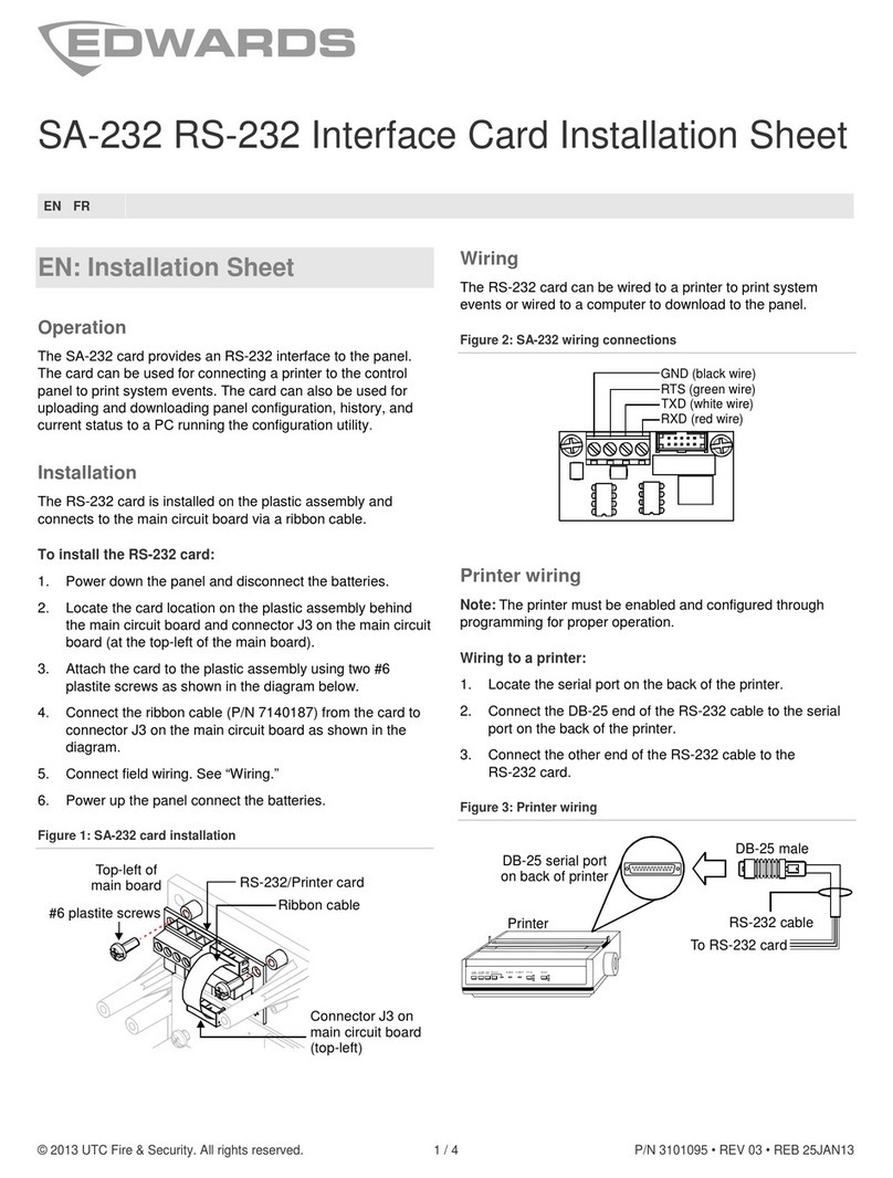 Edwards SA-232 Installation sheet