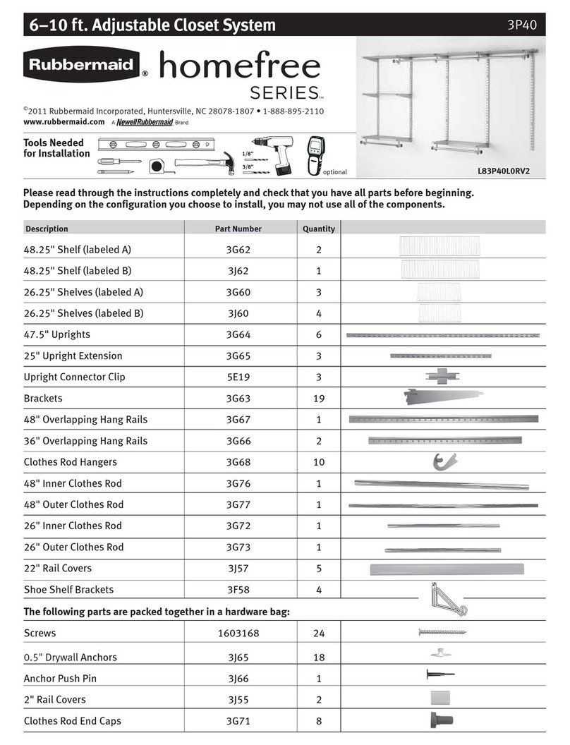 Rubbermaid Homefree Series User manual Rubbermaid Homefree Series User manual
