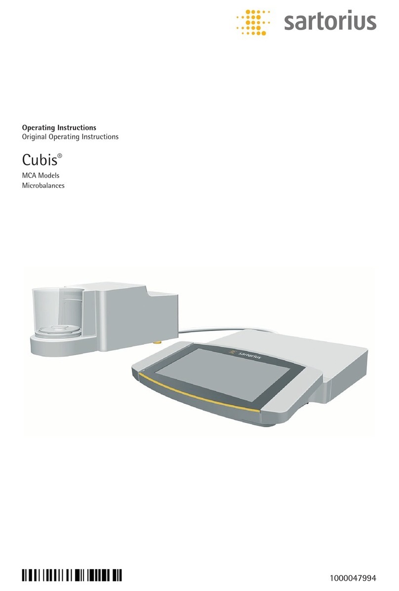 Sartorius Cubis MCA Series operating instructions