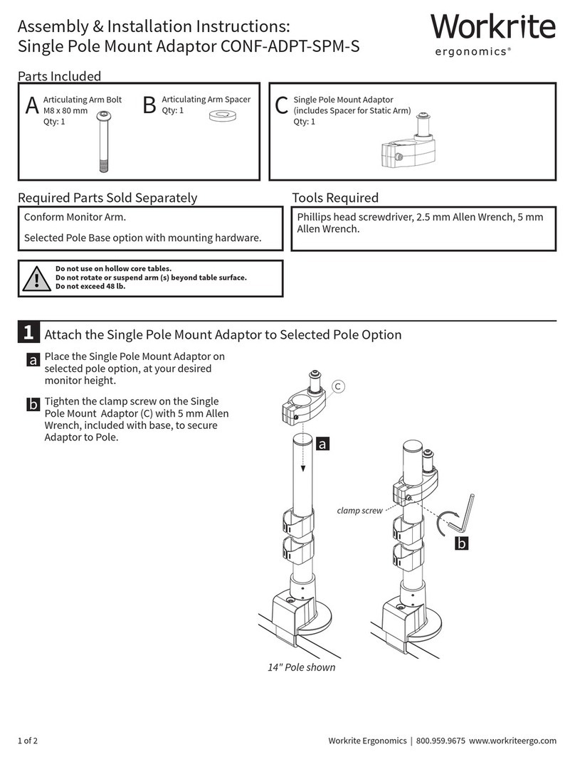 Workrite Ergonomics CONF-ADPT-SPM-S Assembly/installation instructions