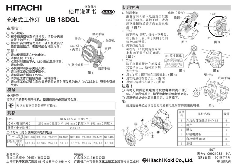 Hitachi UB 18DGL Handling instructions