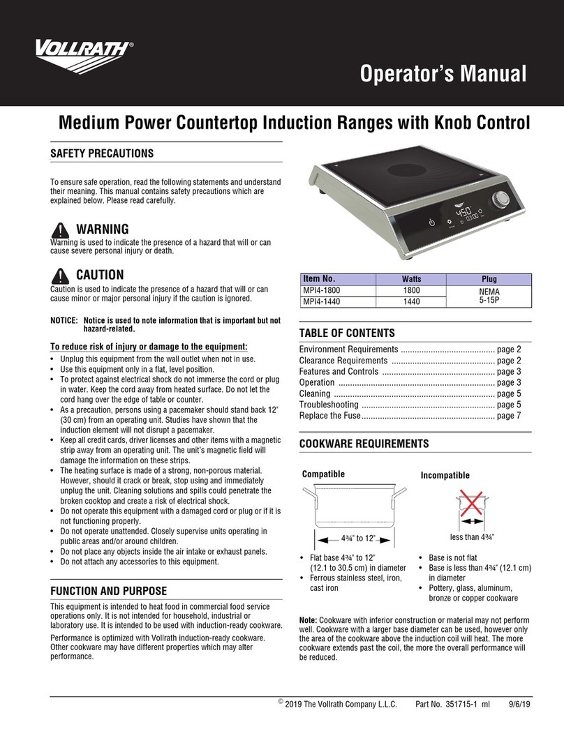 Vollrath MPI4-1800 Operator's manual