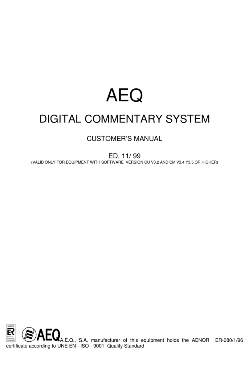 AEQ DIGITAL COMMENTARY UNIT Customer's manual