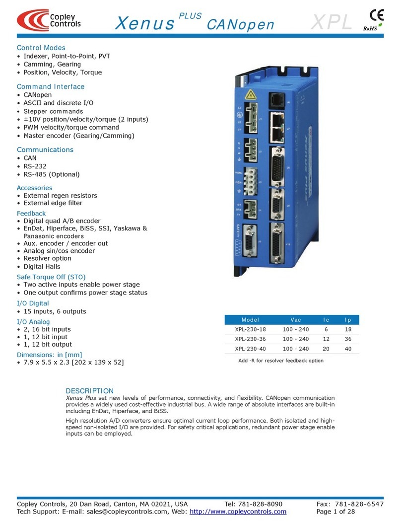 Copley Controls Xenus Plus CANopen XPL Series manual