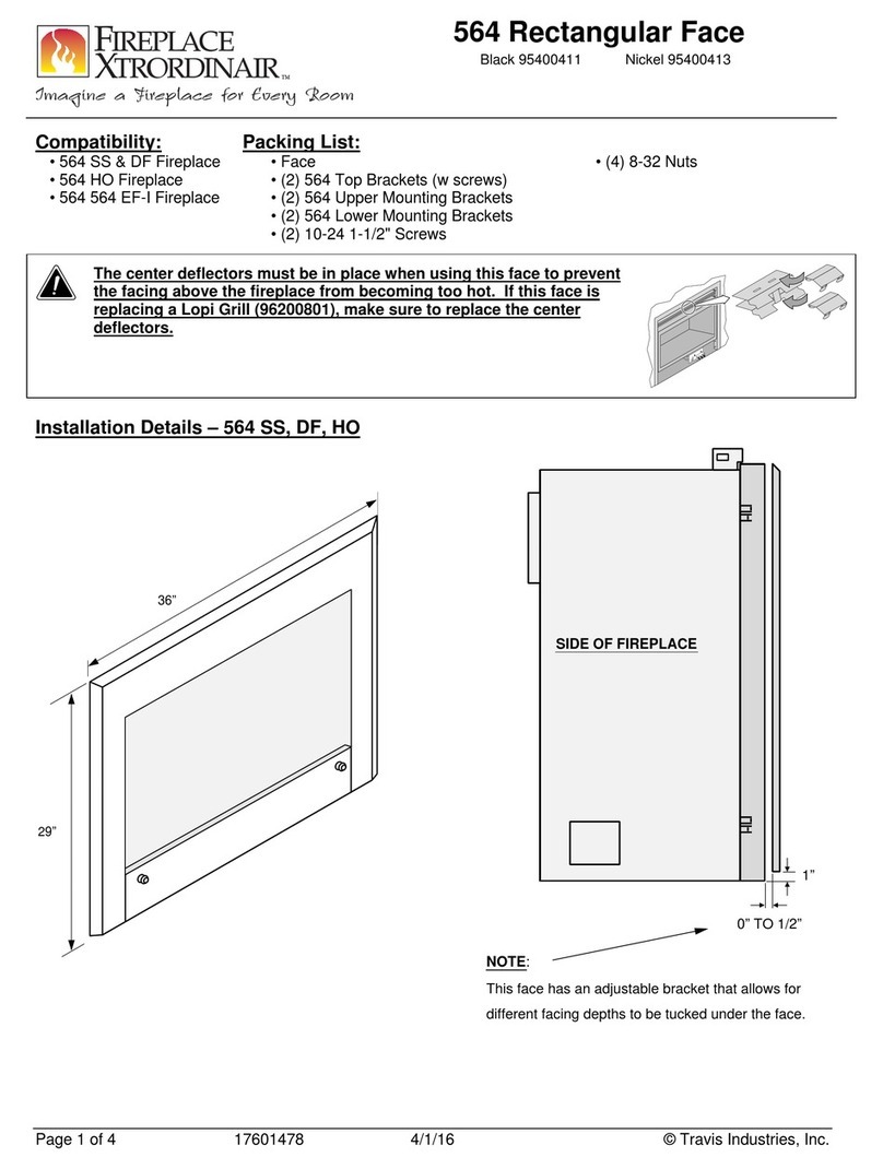FireplaceXtrordinair 564 Rectangular Face manual