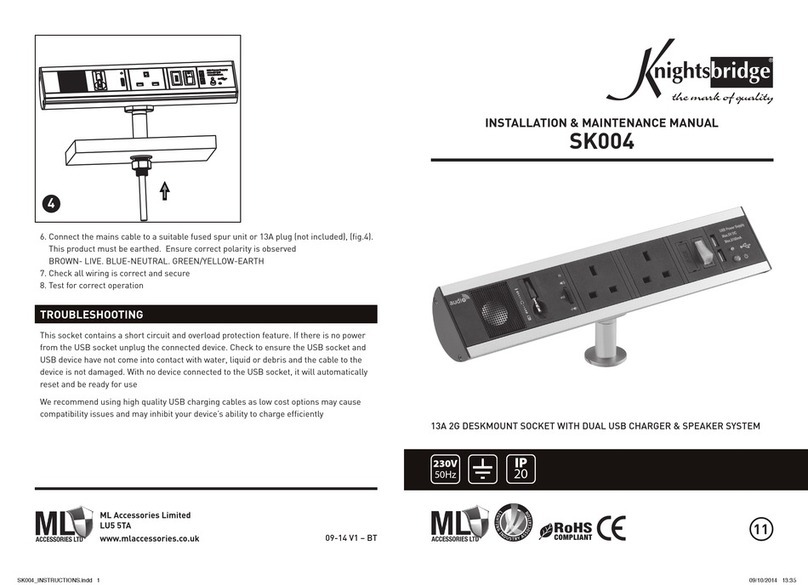 ML Knightsbridge SK004 Installation & maintenance manual