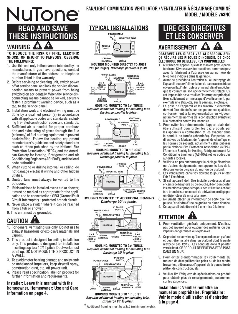 NuTone 763NC manual