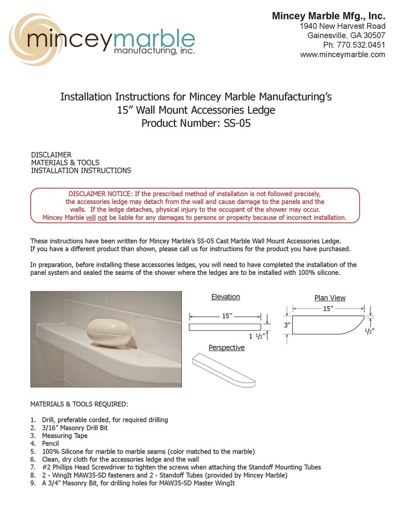 Mincey Marble SS-05 installation instructions Mincey Marble SS-05 installation instructions