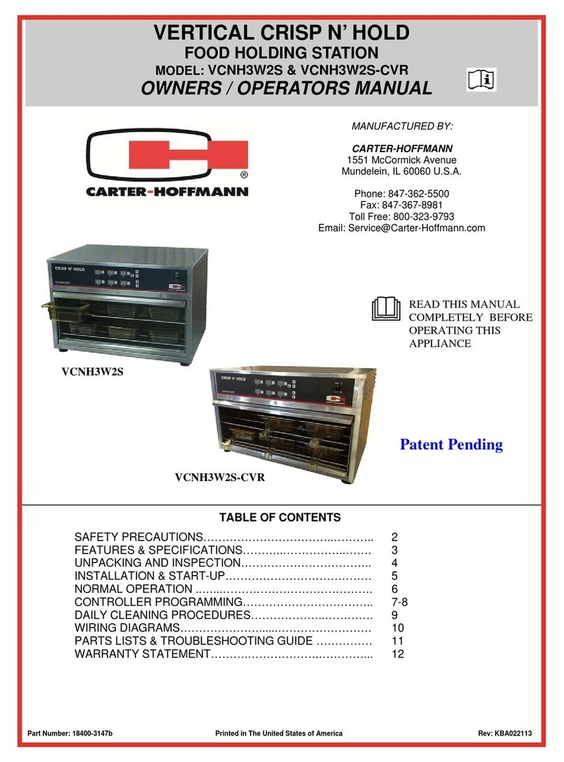 CARTER-HOFFMANN VCNH3W2S Owner's and operator's manual