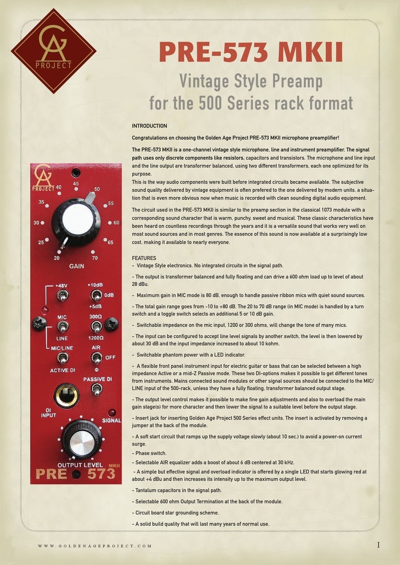 Golden Age Project PRE-573 MKII manual