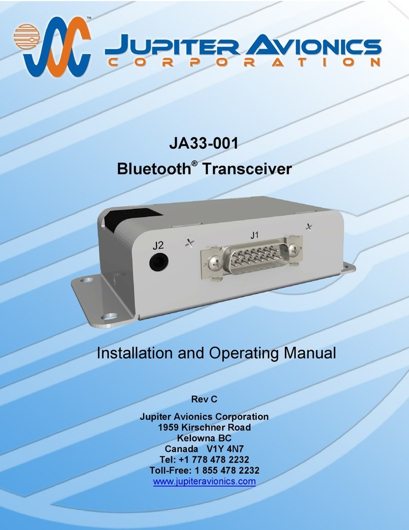 Jupiter Avionics JA33-001 Installation and operating manual