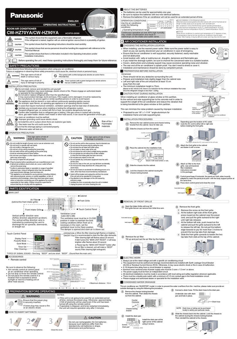 Panasonic CW-HZ70YA User manual