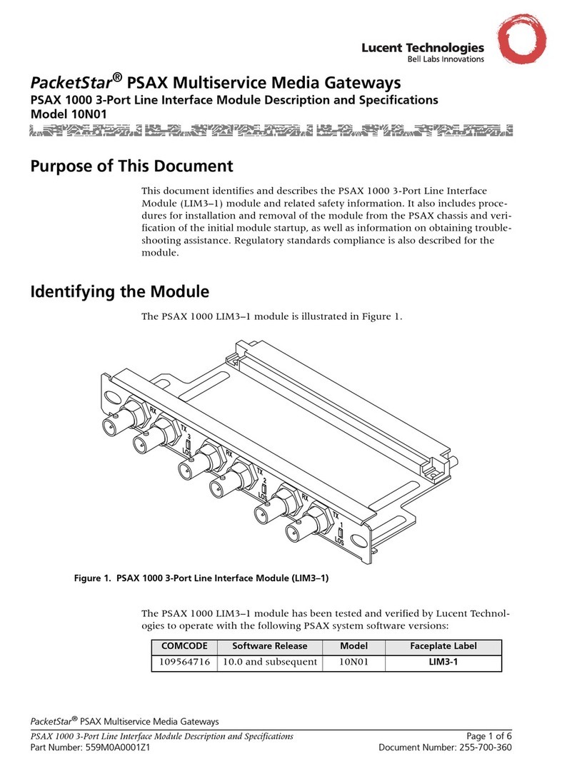 Lucent Technologies PacketStar PSAX Series User manual Lucent Technologies PacketStar PSAX Series User manual