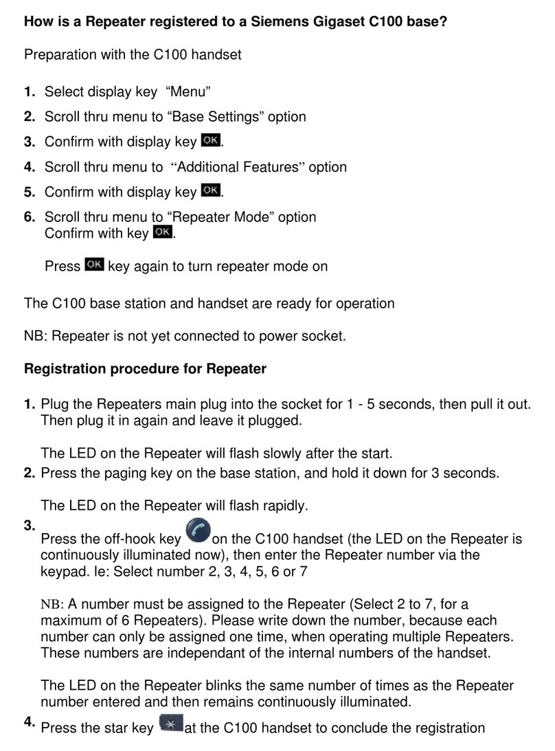 Siemens Gigaset C100 DECT quick start guide