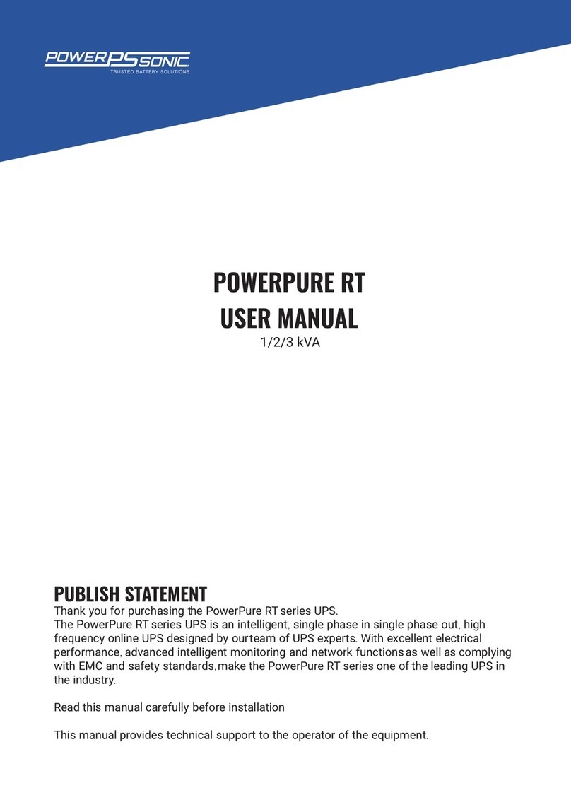 Power-Sonic Powerpure RT Series user manual Power-Sonic Powerpure RT Series user manual