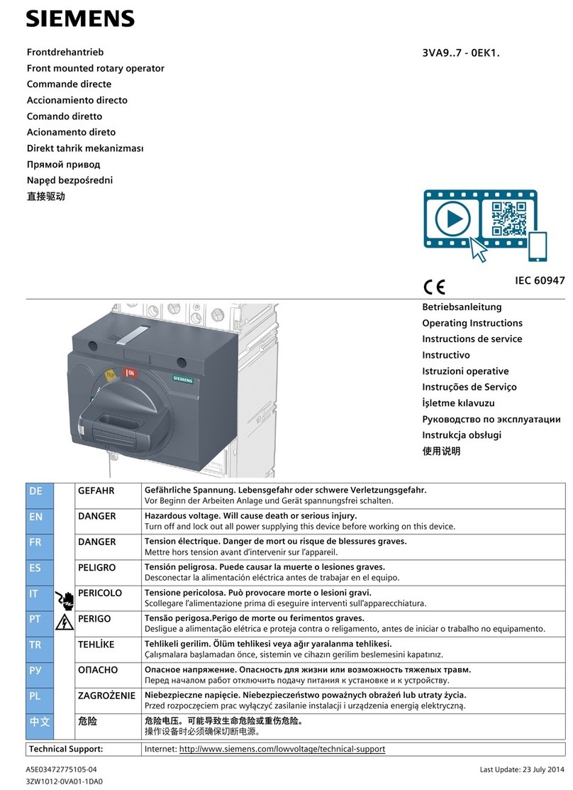 Siemens 3VA9 Series User manual
