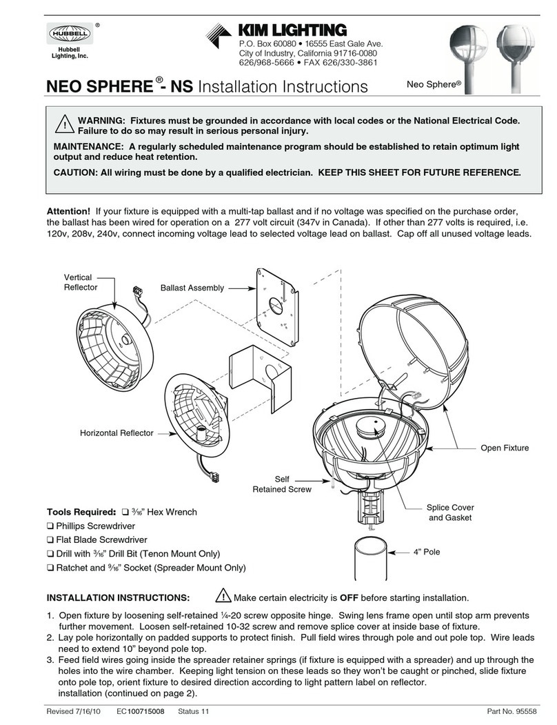 Hubbell Kim Lighting Neo Sphere NS User manual