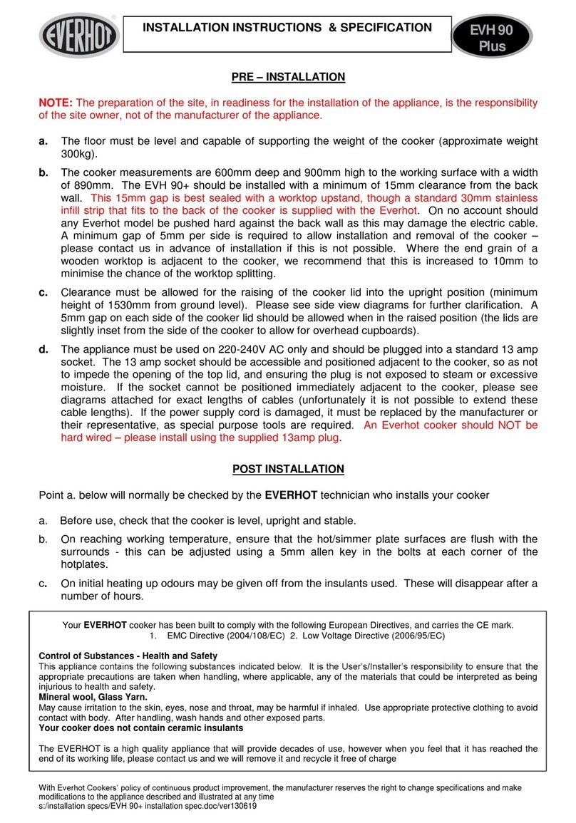 EverHot EVH 90 Plus installation instructions
