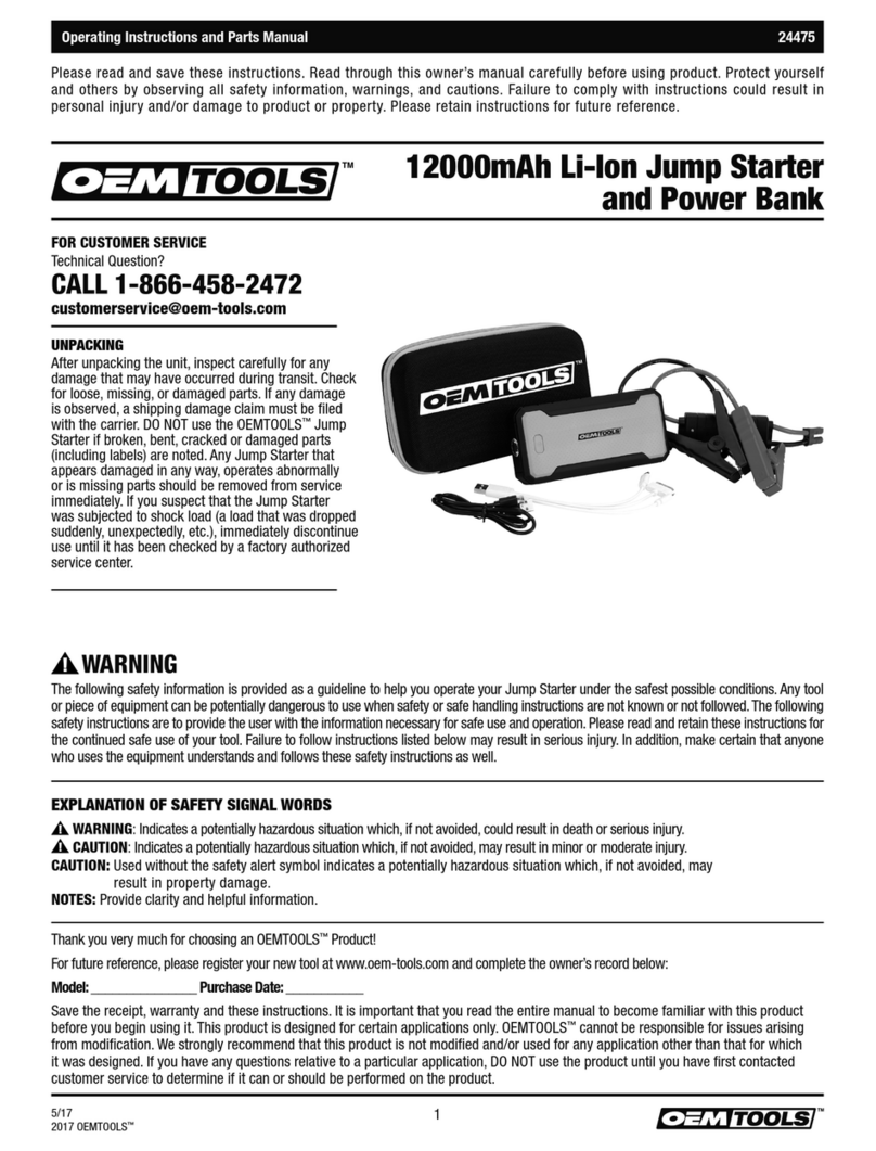 OEM Tools 24475 operating instructions
