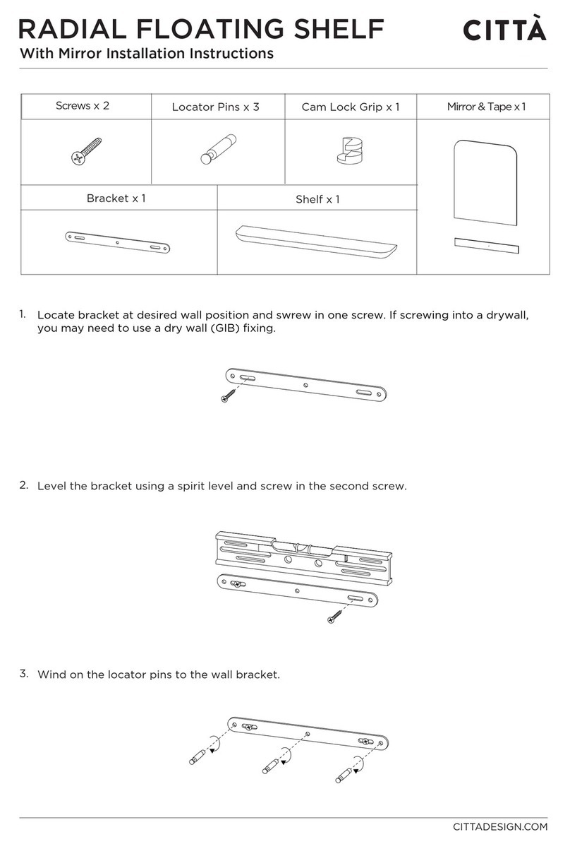 Citta RADIAL FLOATING SHELF installation instructions Citta RADIAL FLOATING SHELF installation instructions