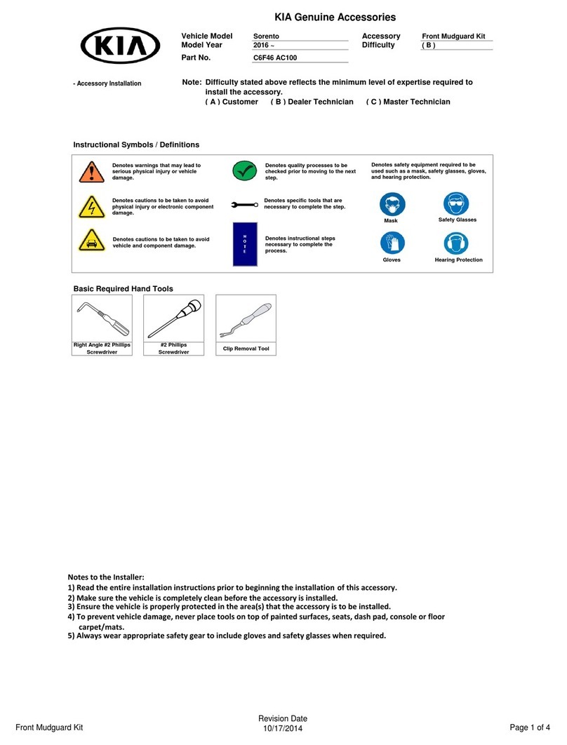 Kia Front Mudguard Kit manual