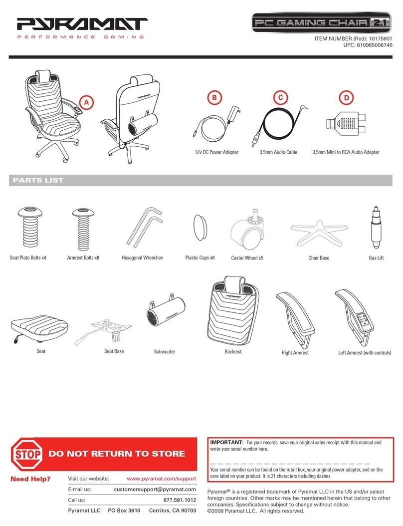 Pyramat PC GAMING CHAIR 2.1 10175801 User manual