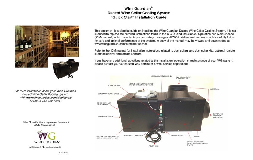 Air Innovation Wine Guardian Ducted Wine Cellar Cooling... Quick start installation guide
