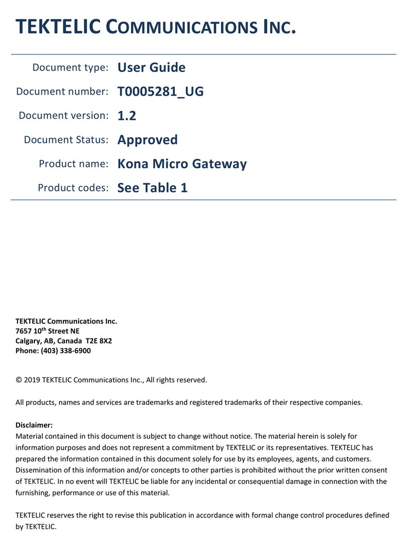 TEKTELIC Communications Kona Micro Gateway Series user guide