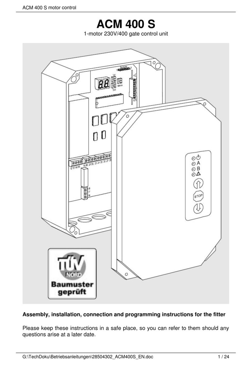Tuv nord ACM 400 S Assembly, installation, connection and programming instructions for the fitter