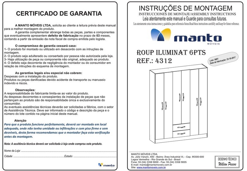 MANTO MOVEIS 4312 Assembly lnstructions