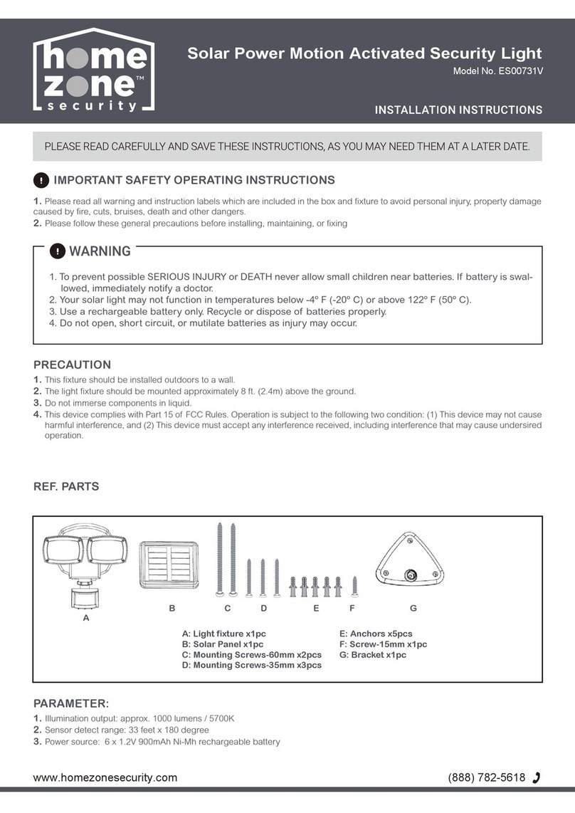 Home Zone Security ES00731V installation instructions